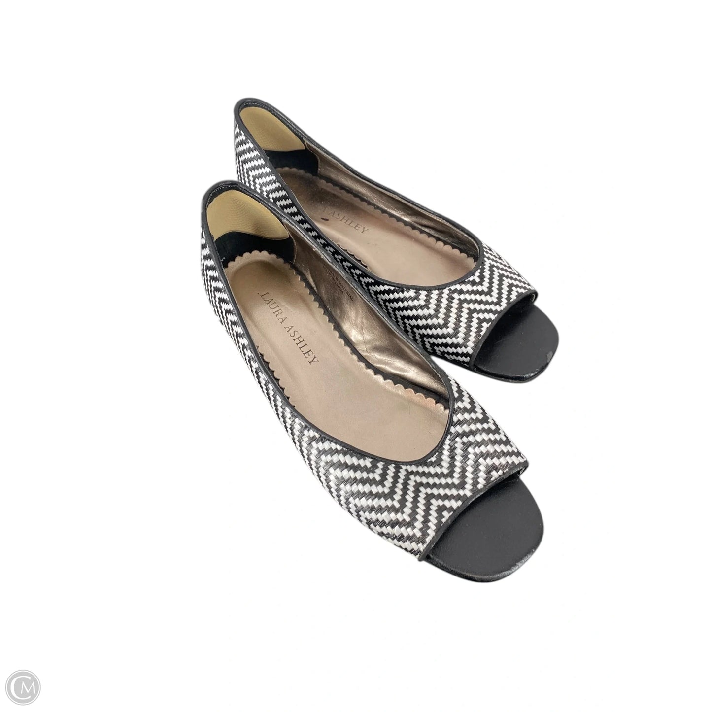 Shoes Flats By Laura Ashley In Black & White, Size: 7.5