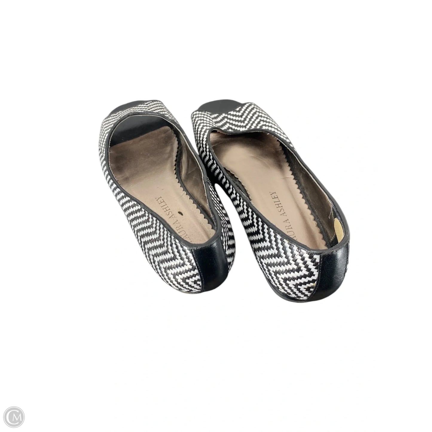 Shoes Flats By Laura Ashley In Black & White, Size: 7.5
