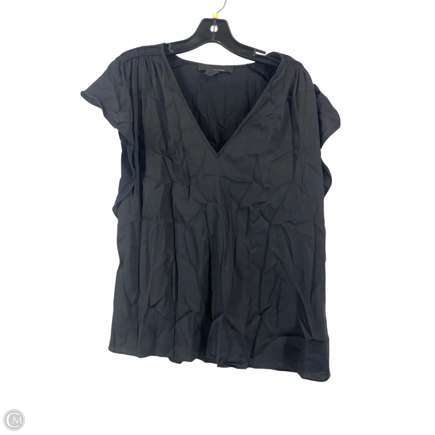 Blouse Short Sleeve By White House Black Market In Black, Size: L