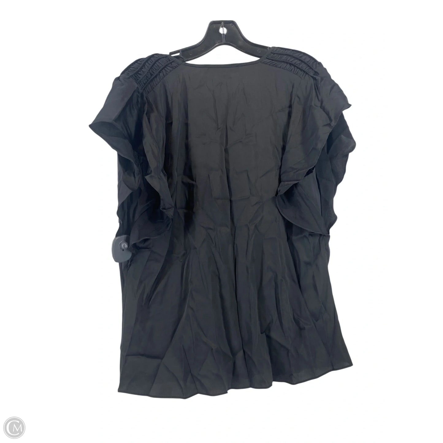 Blouse Short Sleeve By White House Black Market In Black, Size: L
