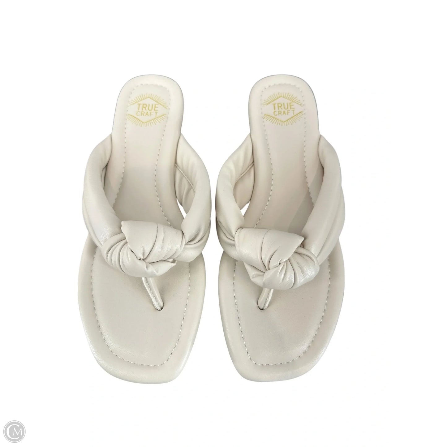 Sandals Flip Flops By True Craft In Cream, Size: 8.5