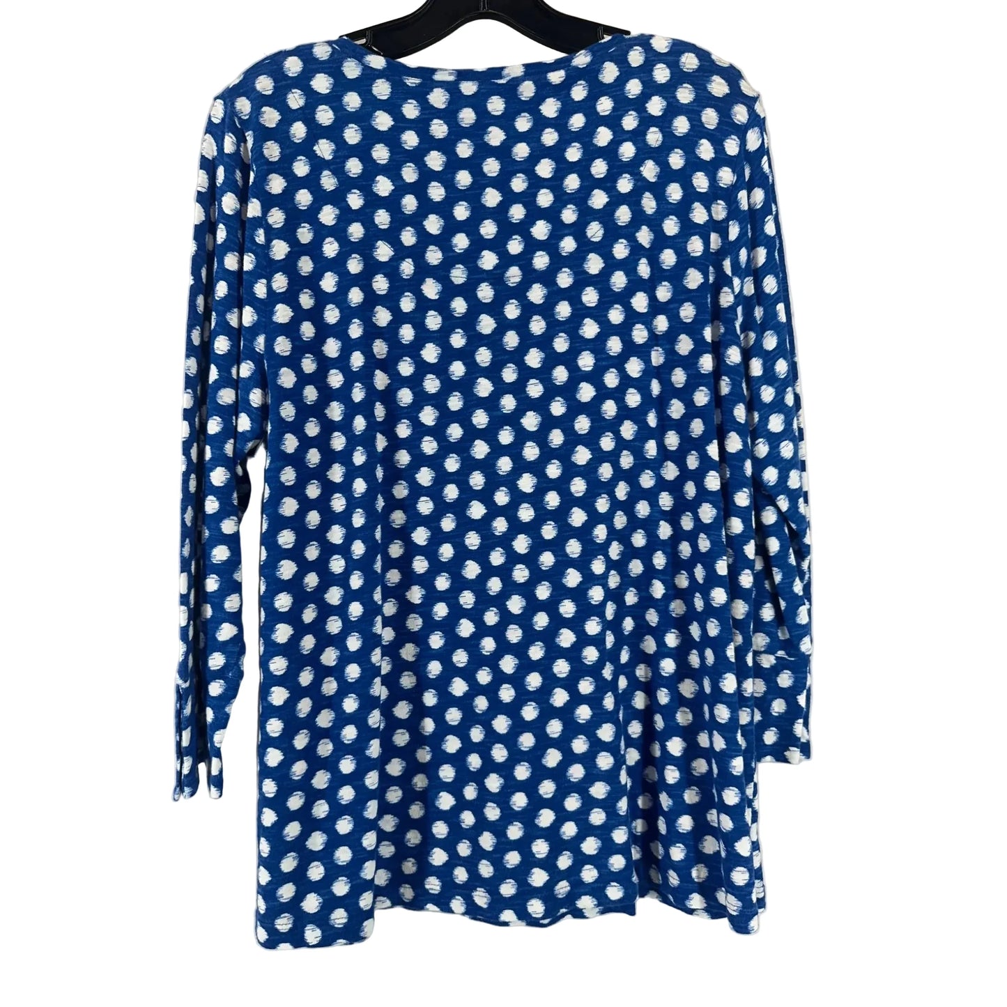 Top 3/4 Sleeve By Chicos In Blue & White, Size: 2
