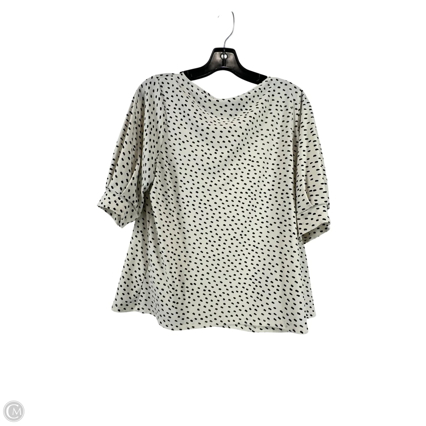 Top Short Sleeve By H&m In Polkadot Pattern, Size: L