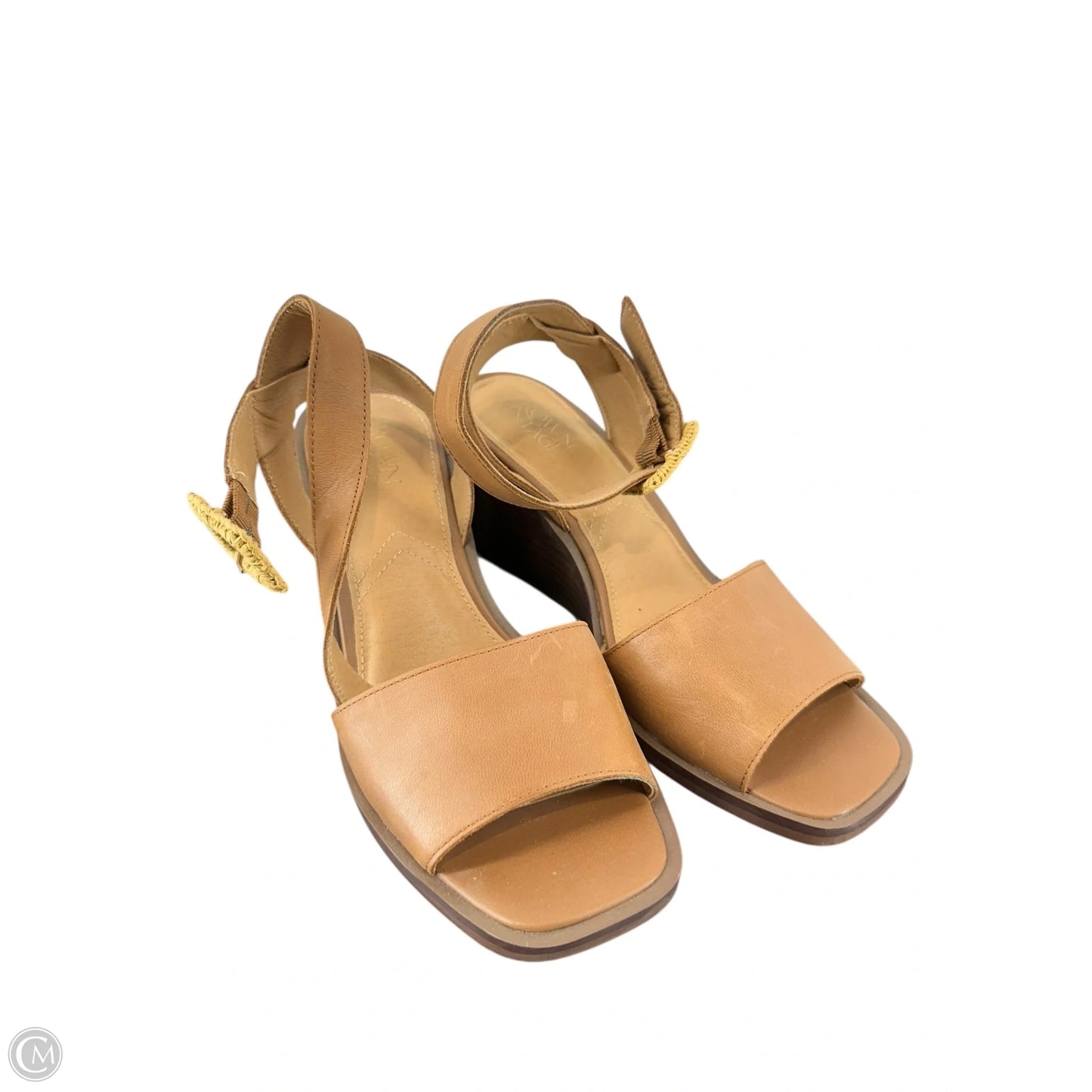 Sandals Heels Block By Crown Vintage In Brown, Size: 8