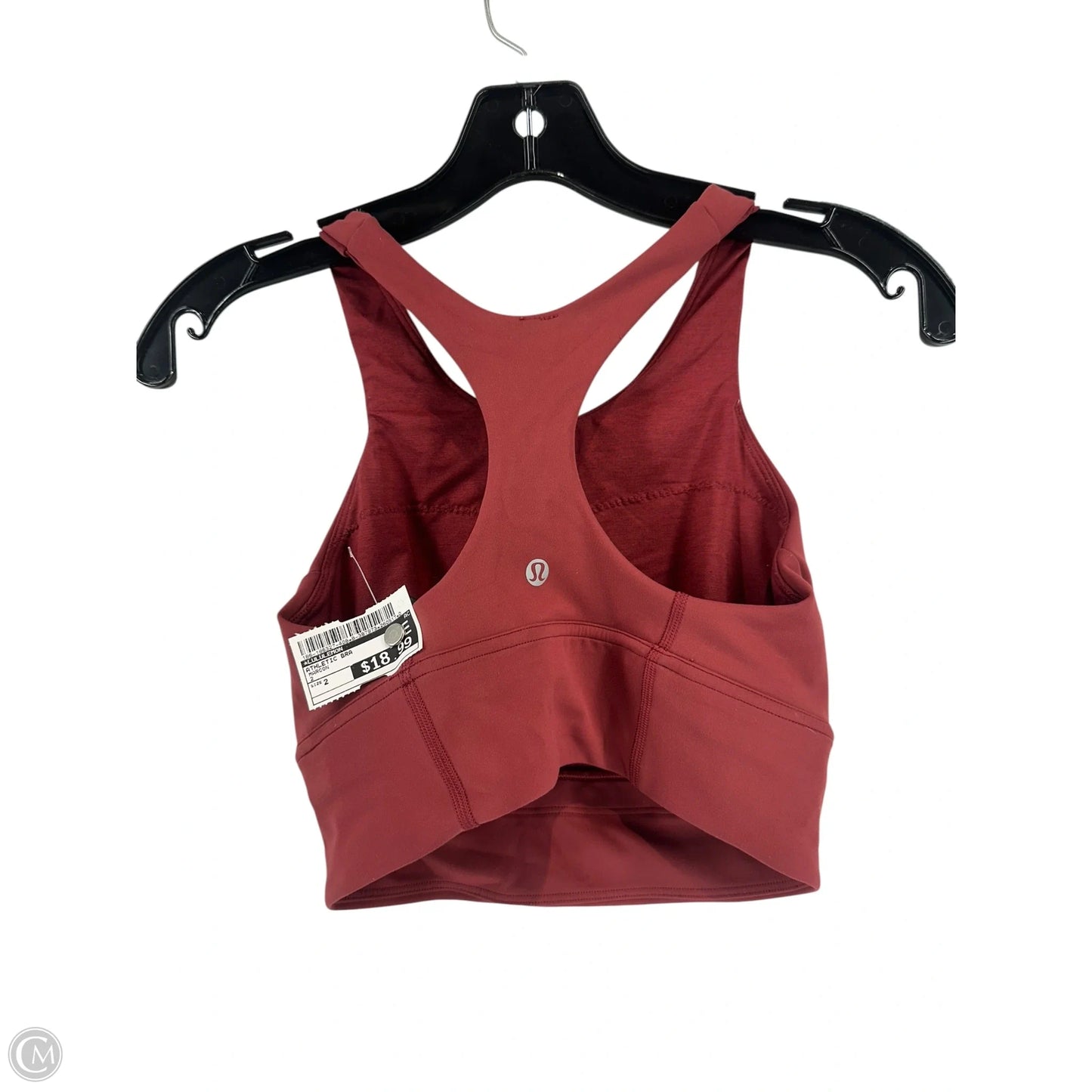 Athletic Bra By Lululemon In Maroon, Size: 2