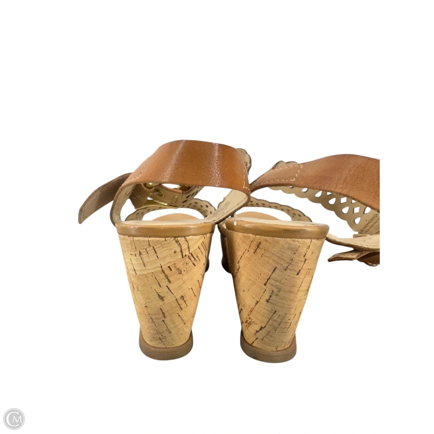 Sandals Heels Block By Franco Sarto In Brown, Size: 7