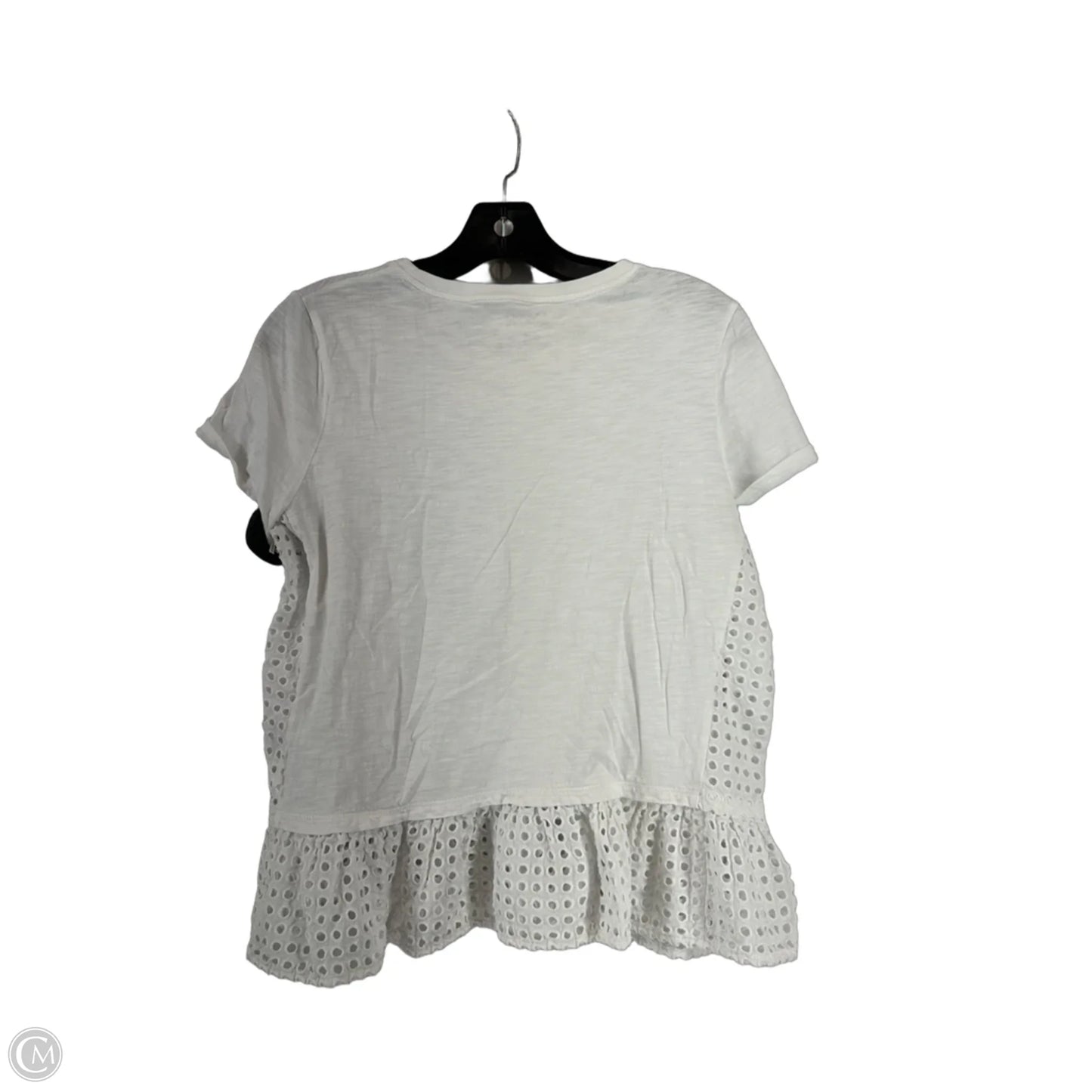 Top Short Sleeve Designer By Kate Spade In White, Size: M