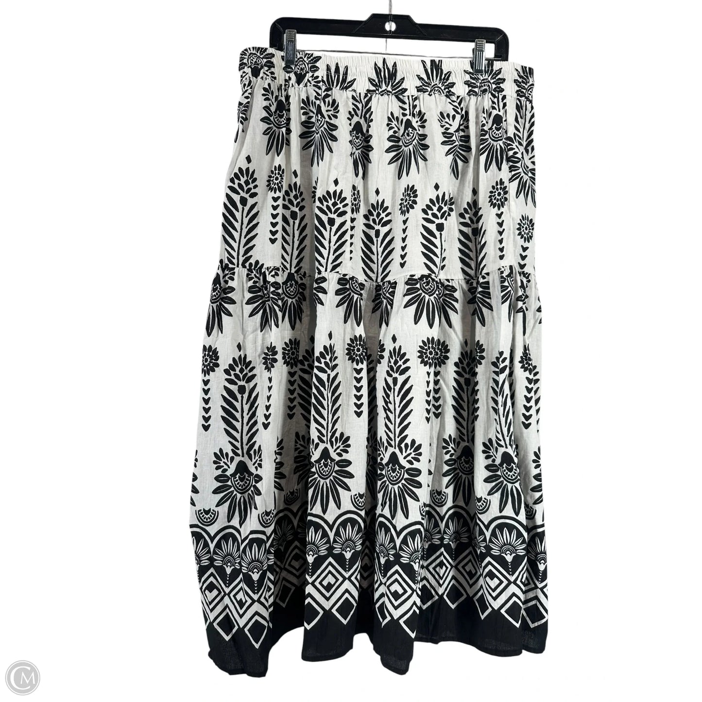 Skirt Maxi By Mlle Gabrielle In Black & White, Size: Xl