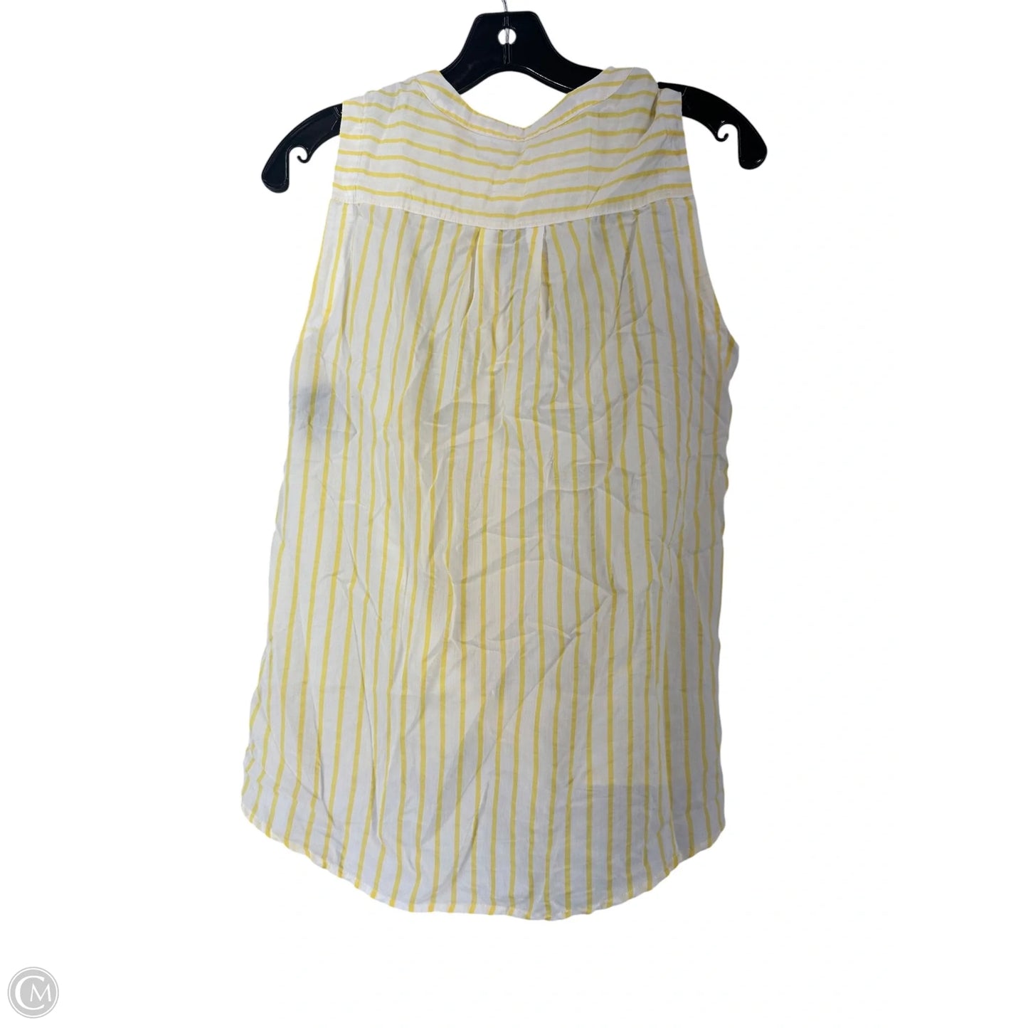 Top Sleeveless By Maeve In White & Yellow, Size: 6