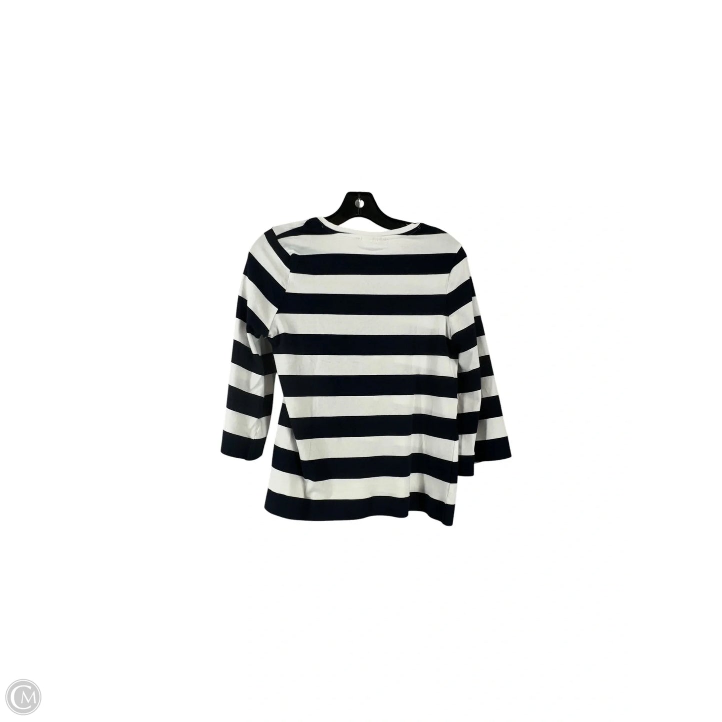 Top 3/4 Sleeve By Chicos In Striped Pattern, Size: Xs