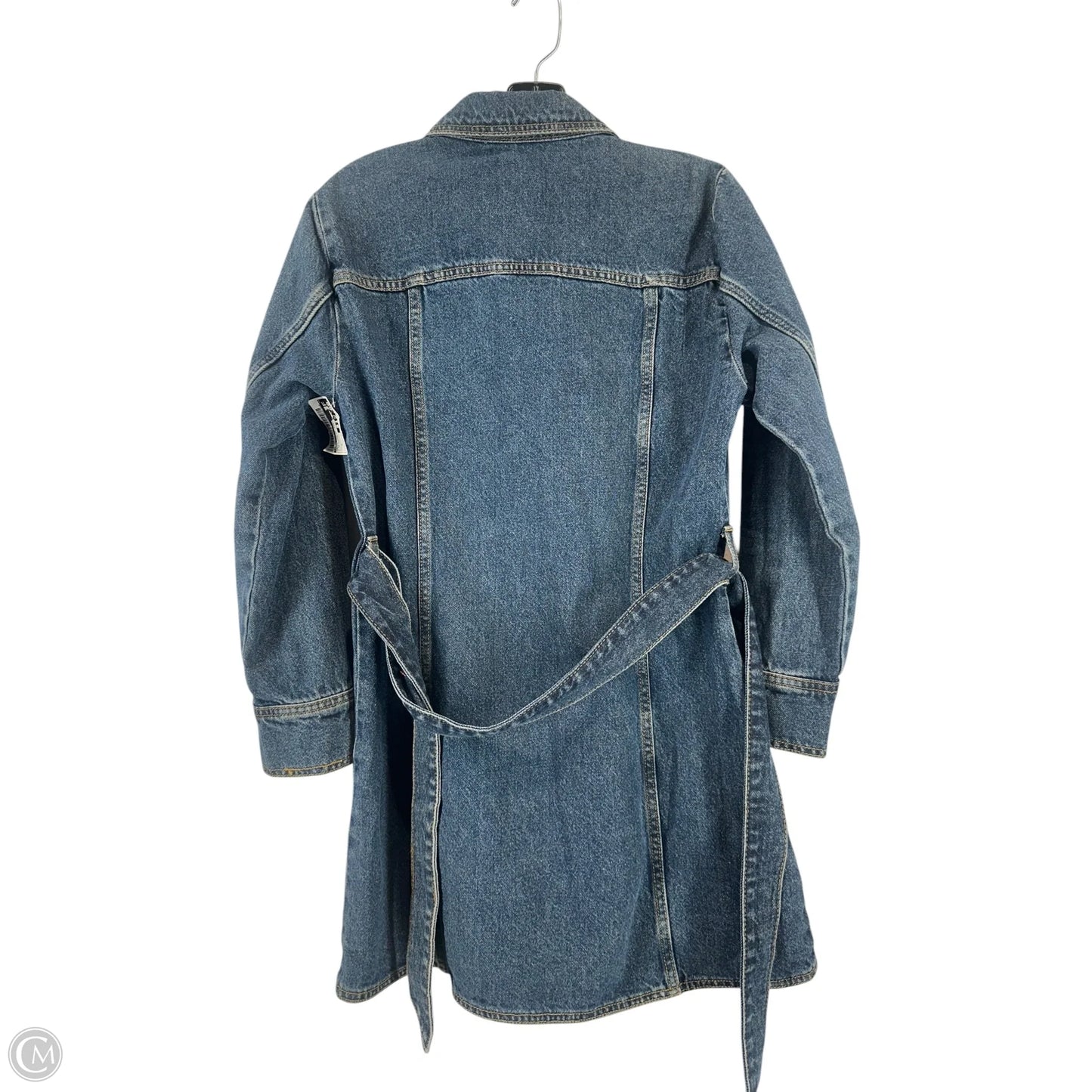 Dress Casual Midi By Zara In Blue Denim, Size: M
