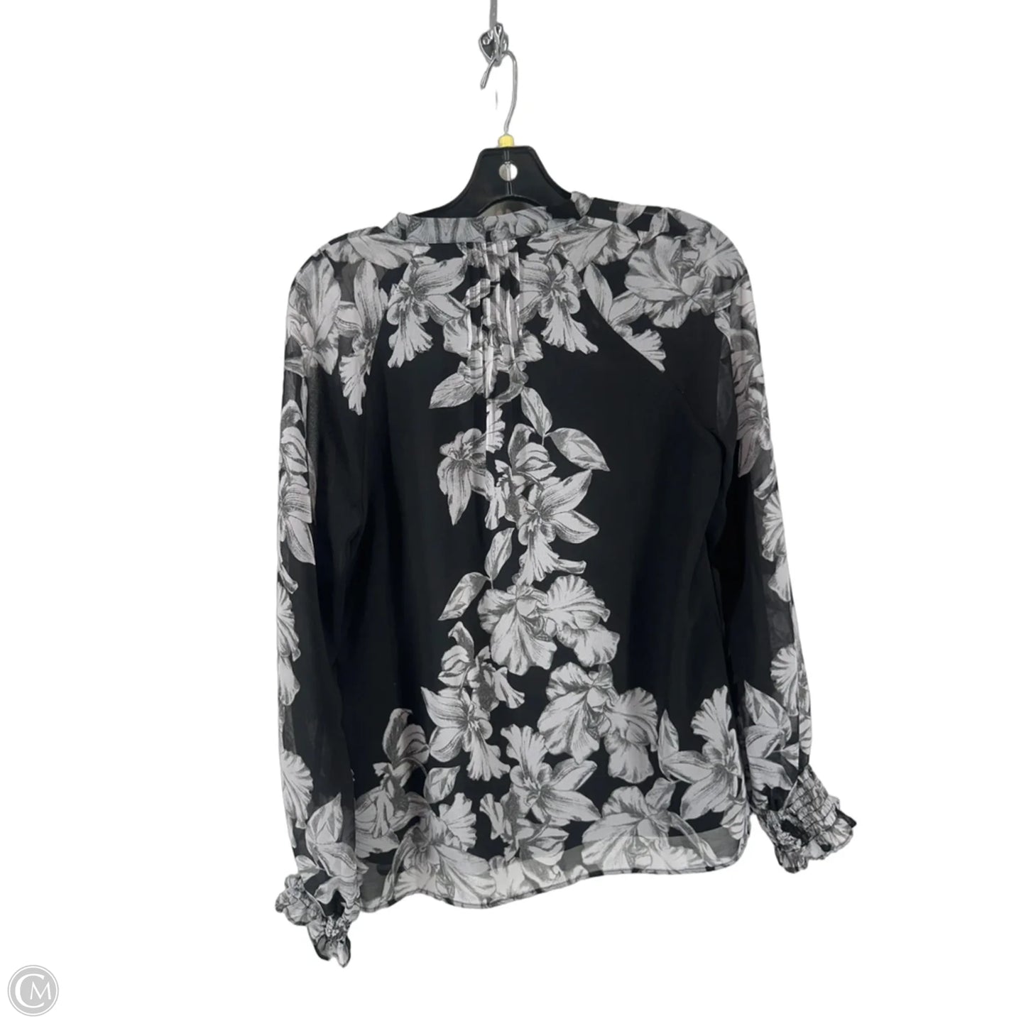 Top Long Sleeve By White House Black Market In Black & White, Size: Xs