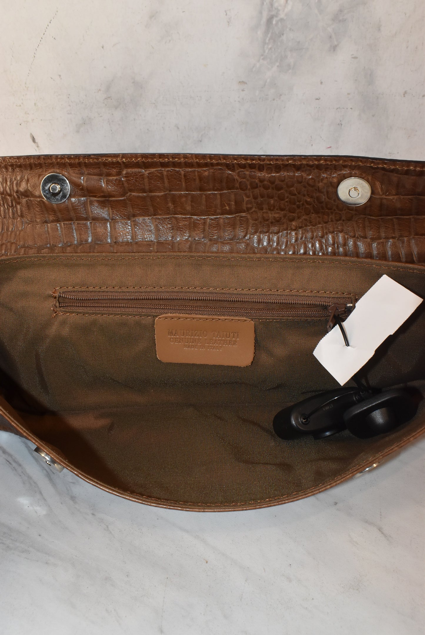 Clutch Leather By Clothes Mentor Size: Medium