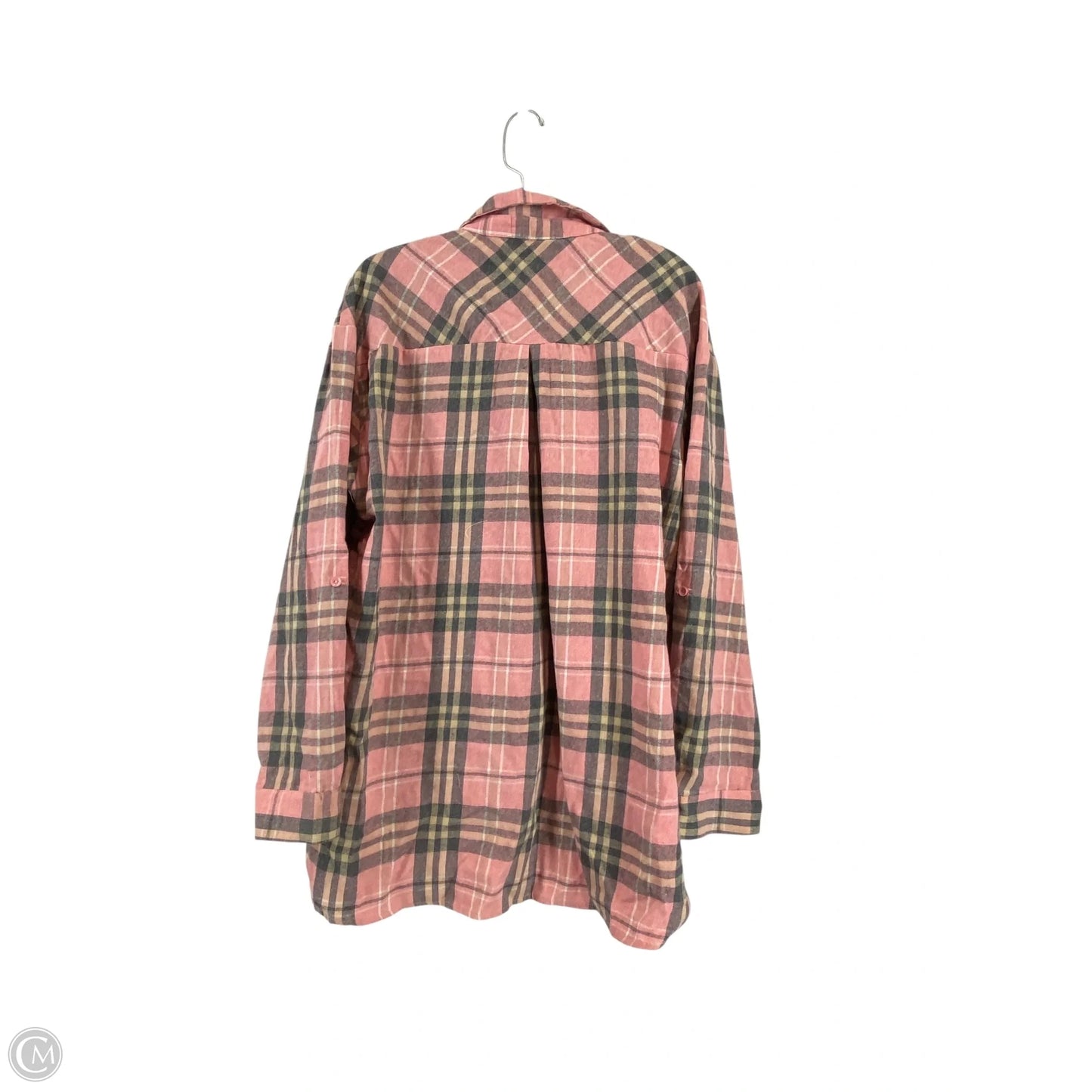 Top Long Sleeve By Impressions In Plaid Pattern, Size: L