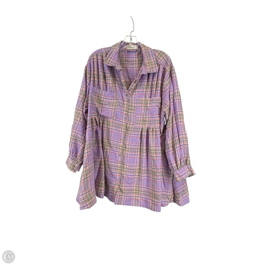 Tunic Long Sleeve By Impressions In Plaid Pattern, Size: L