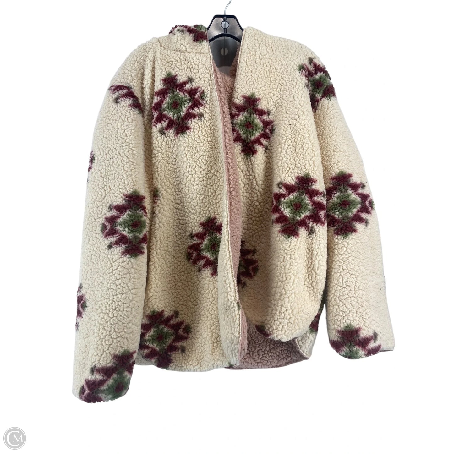 Jacket Faux Fur & Sherpa By Clothes Mentor In Cream, Size: L