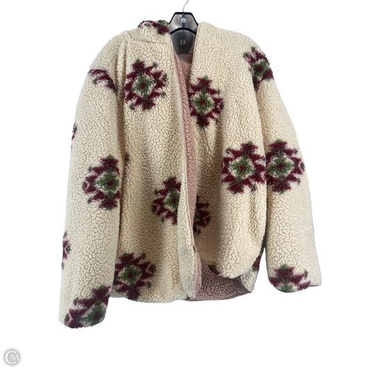 Jacket Faux Fur & Sherpa By Clothes Mentor In Cream, Size: L