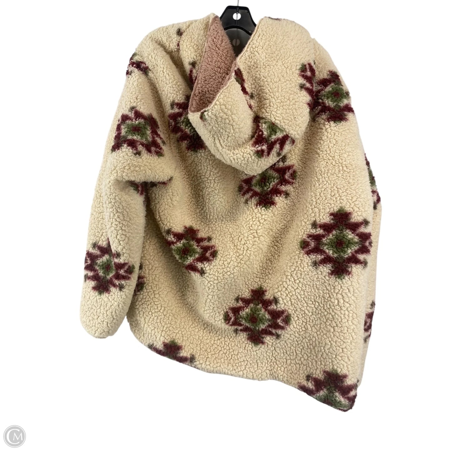 Jacket Faux Fur & Sherpa By Clothes Mentor In Cream, Size: L
