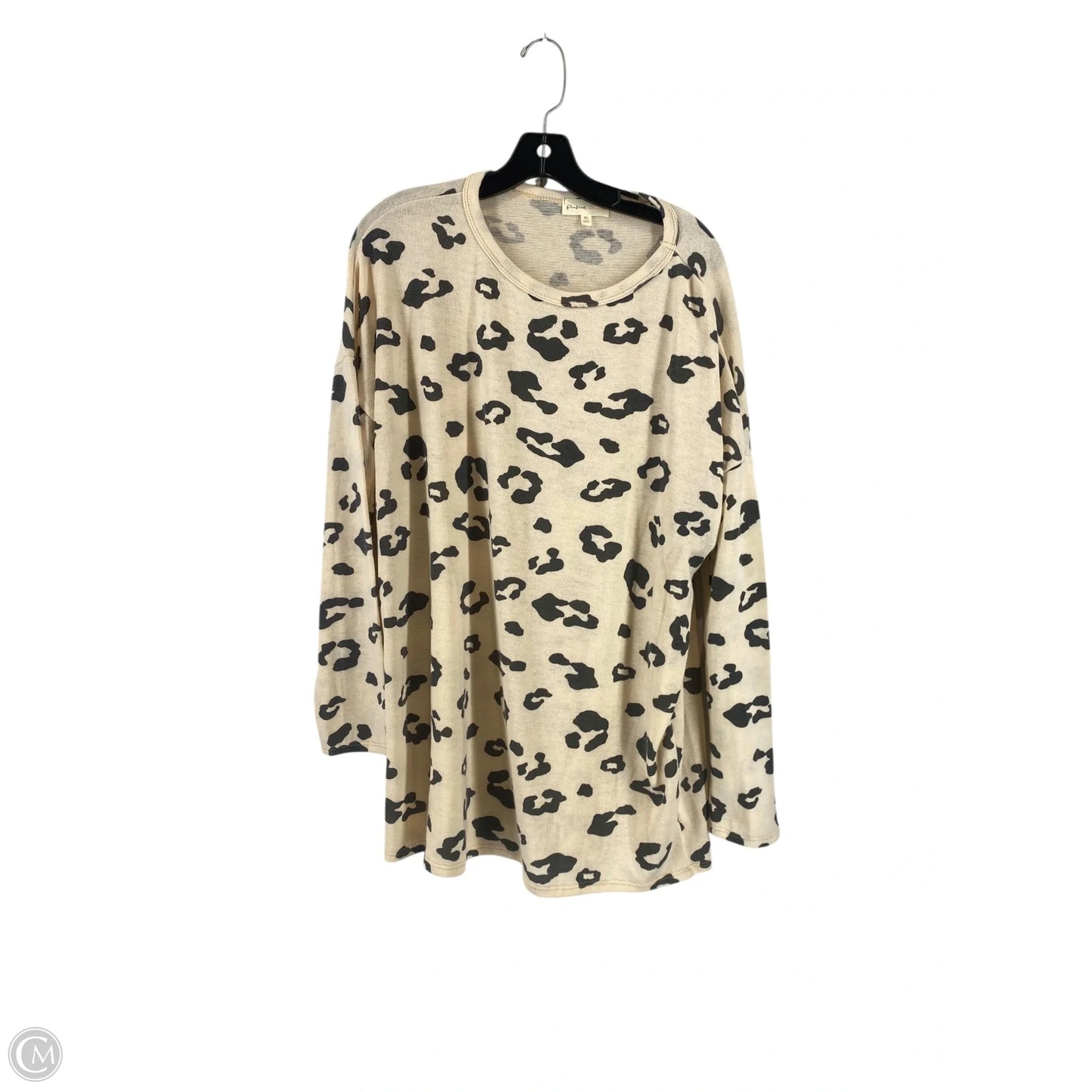 Top Long Sleeve By Perfect Peach In Animal Print, Size: Xl