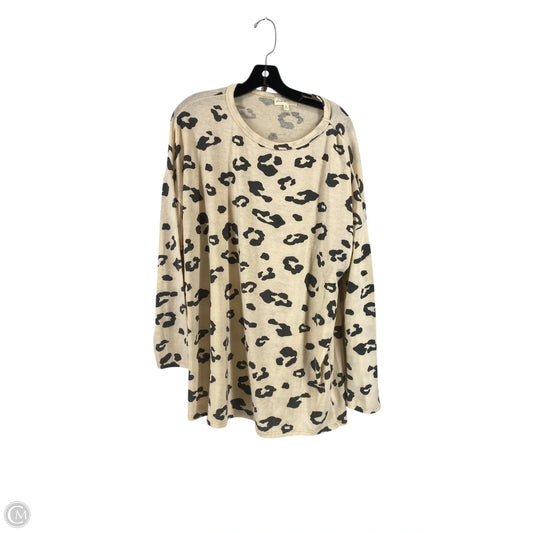 Top Long Sleeve By Perfect Peach In Animal Print, Size: Xl