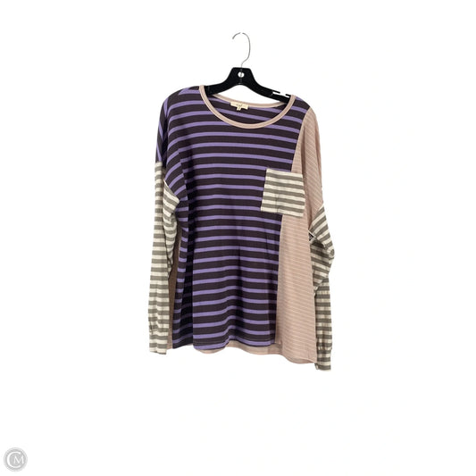 Top Long Sleeve By Easel In Striped Pattern, Size: M