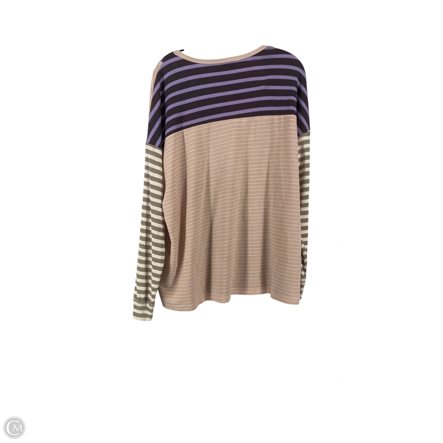 Top Long Sleeve By Easel In Striped Pattern, Size: M