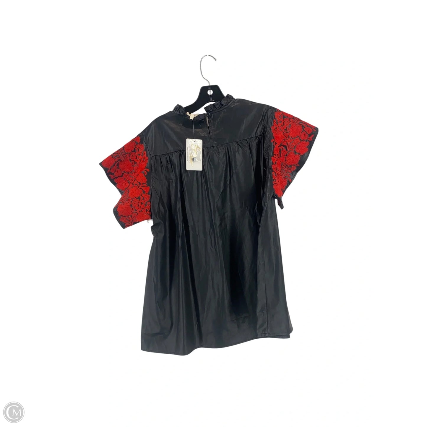 Top Short Sleeve By Cmb In Black, Size: M