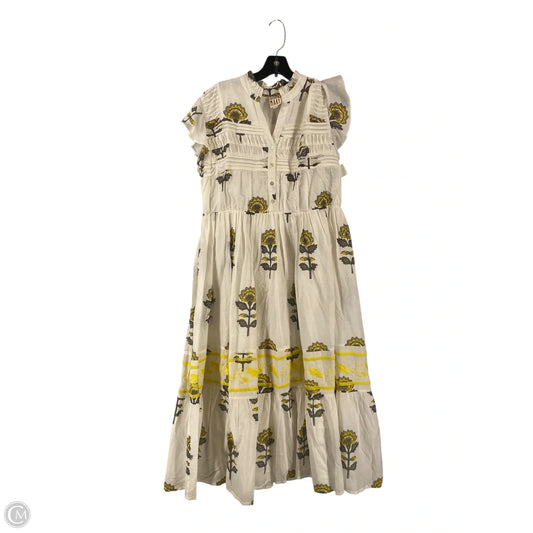 Dress Casual Maxi By Cmb In White & Yellow, Size: M
