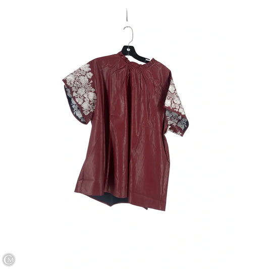 Top Short Sleeve By Cmb In Maroon, Size: Xl