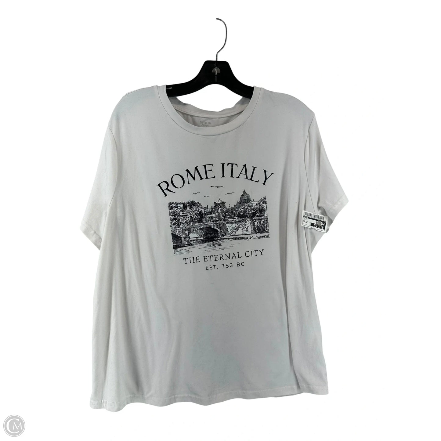 Top Short Sleeve By Shein In White, Size: 1x