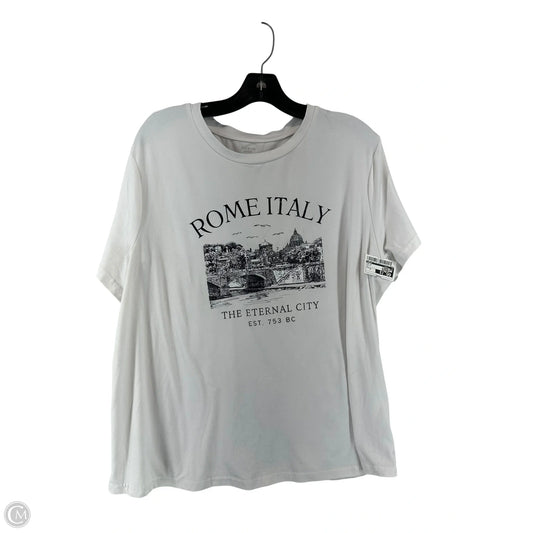 Top Short Sleeve By Shein In White, Size: 1x