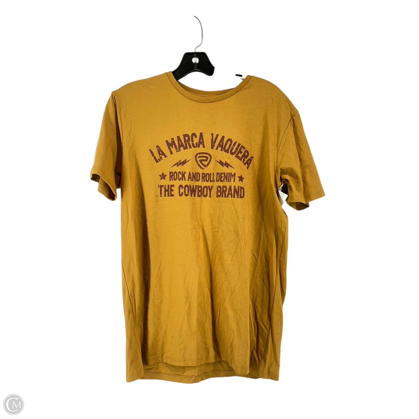 Top Short Sleeve By Rock & Roll In Yellow, Size: S