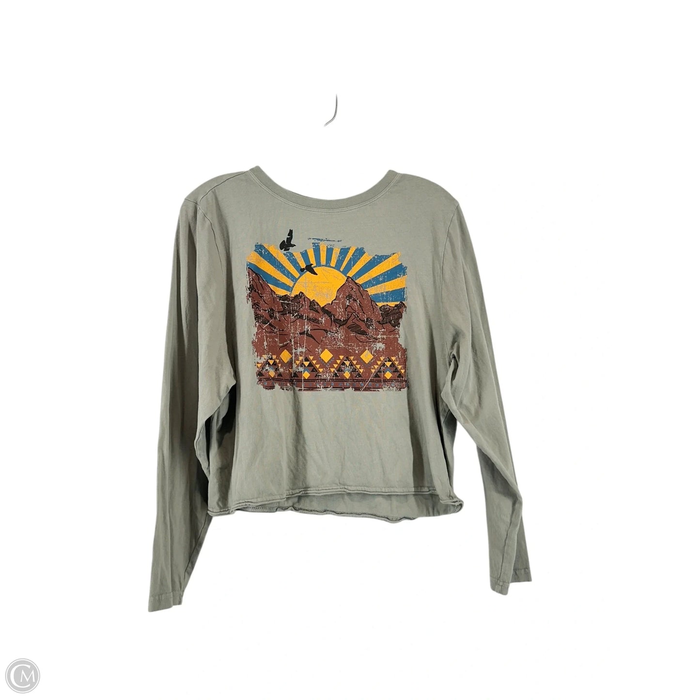 Top Long Sleeve By Rock & Roll In Grey, Size: M