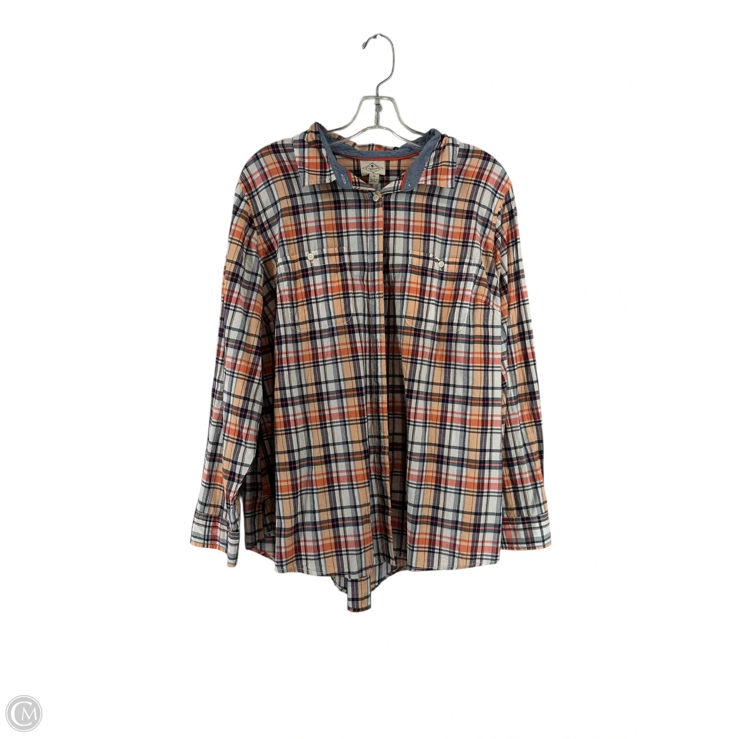 Top Long Sleeve By St Johns Bay In Plaid Pattern, Size: 1x