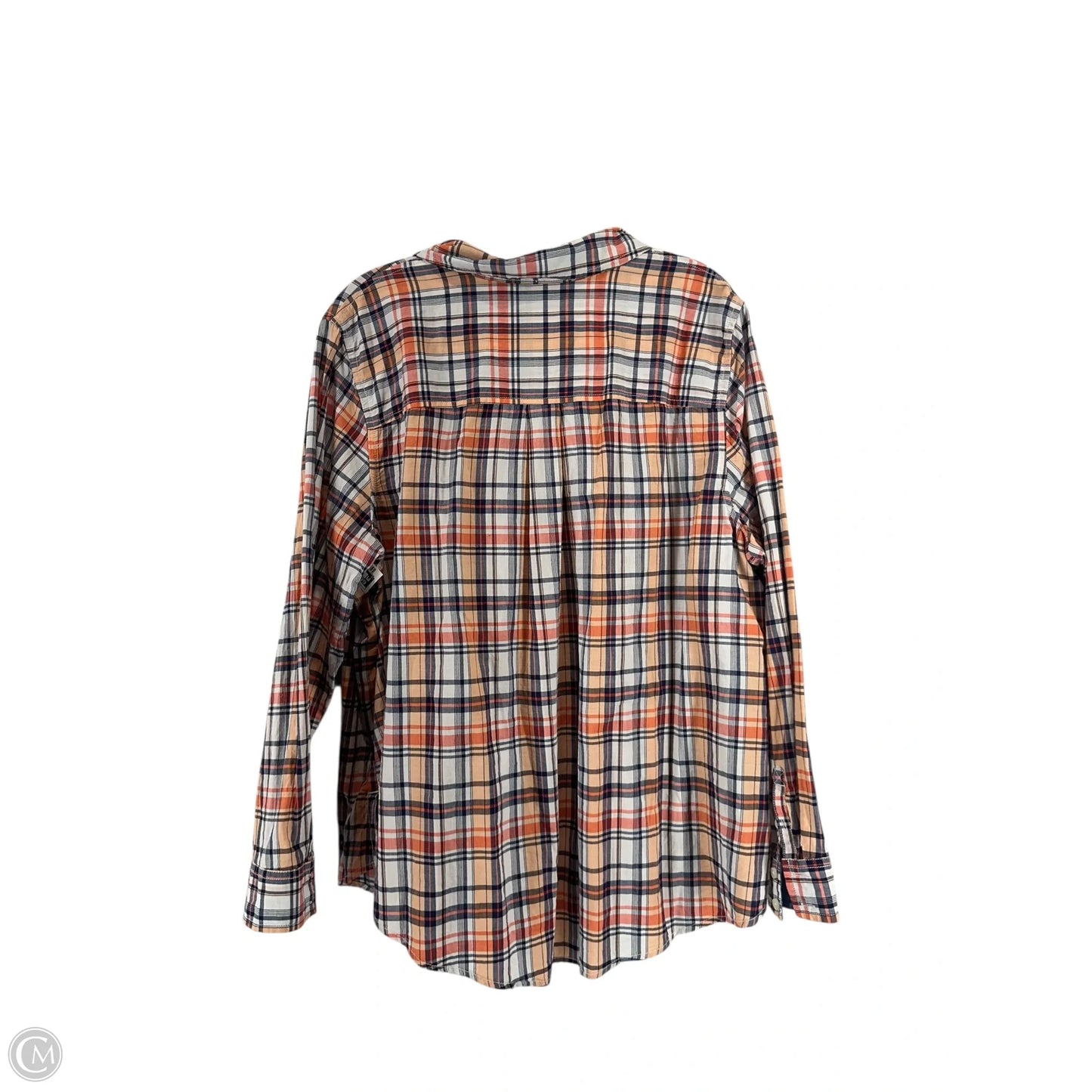 Top Long Sleeve By St Johns Bay In Plaid Pattern, Size: 1x