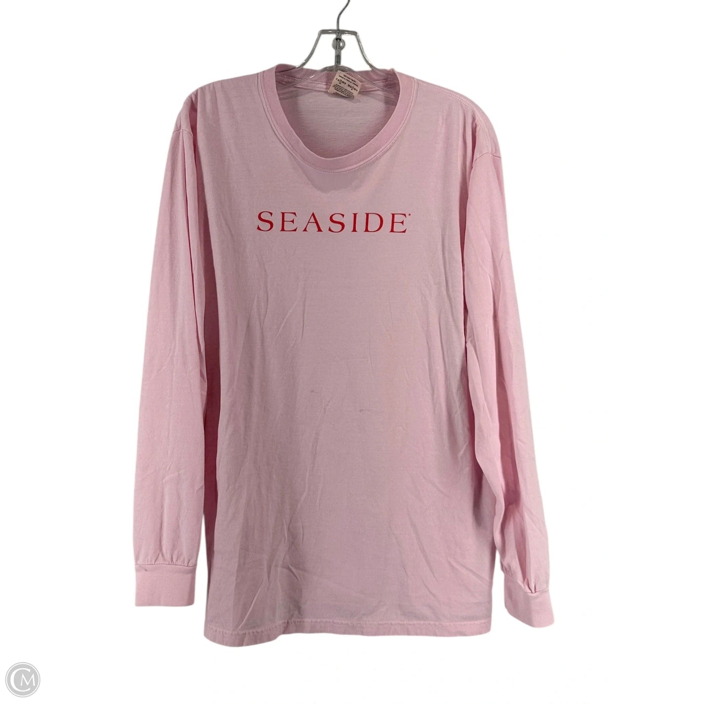 Top Long Sleeve By Comfort Colors In Pink, Size: L