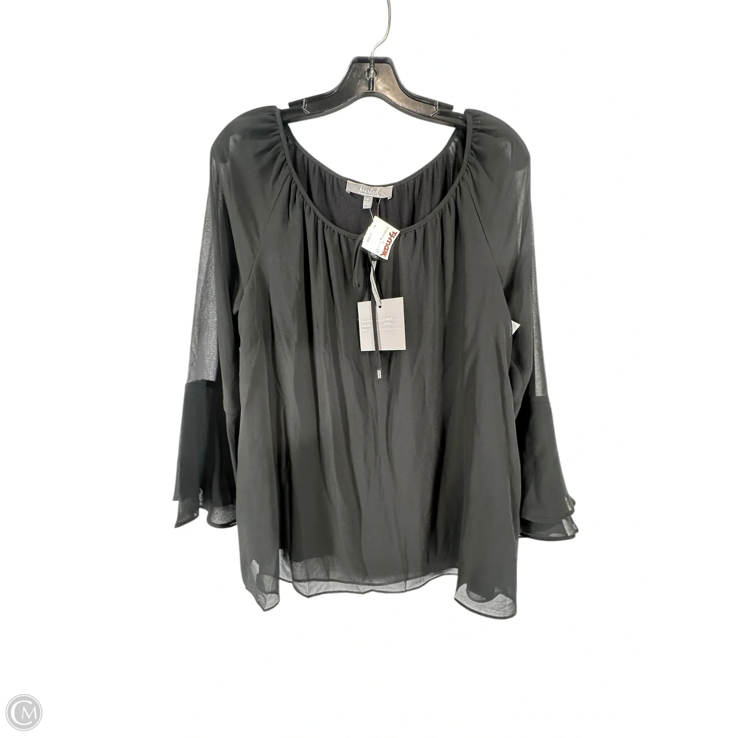 Top Long Sleeve By Marled In Black, Size: M