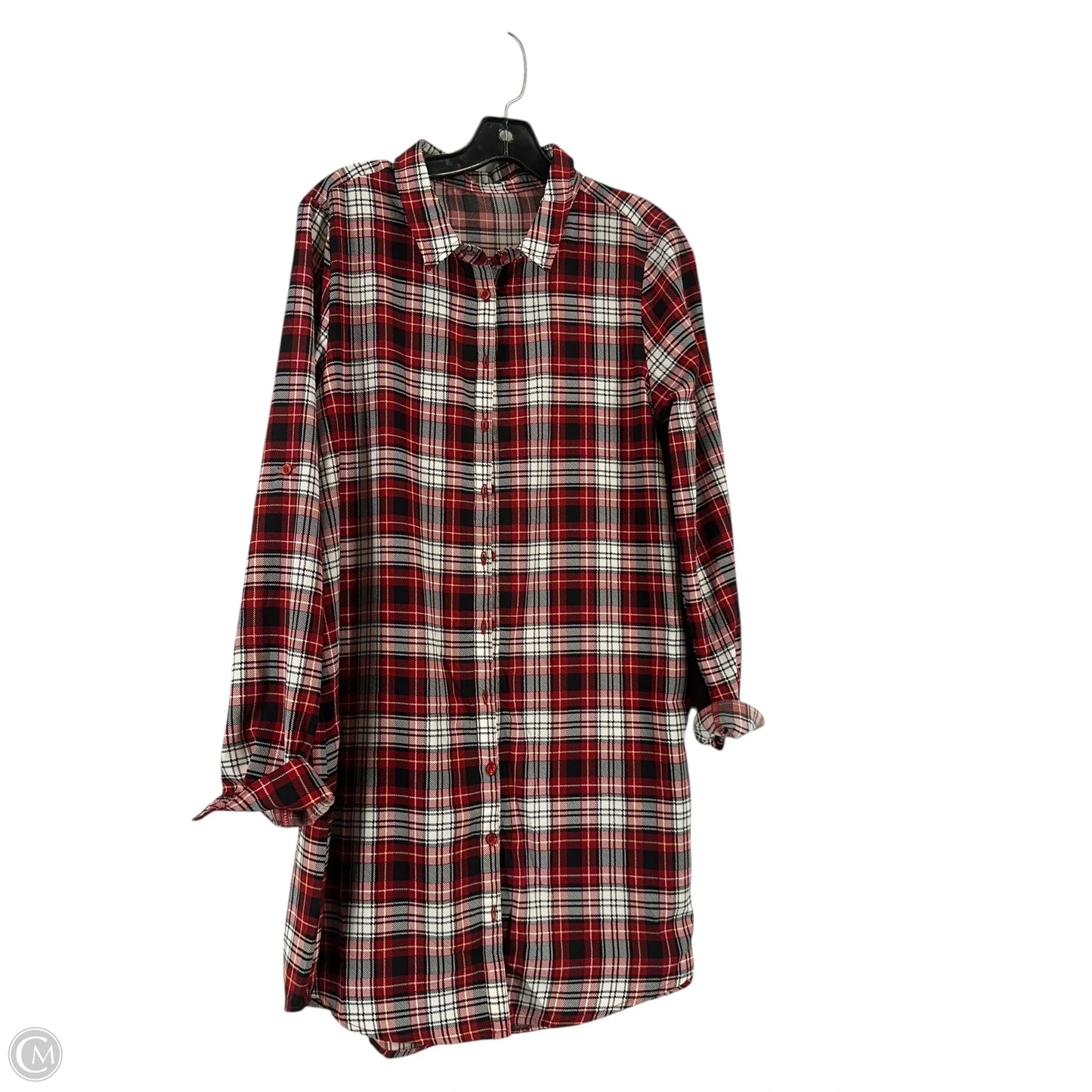 Top Long Sleeve By Clothes Mentor In Plaid Pattern, Size: L