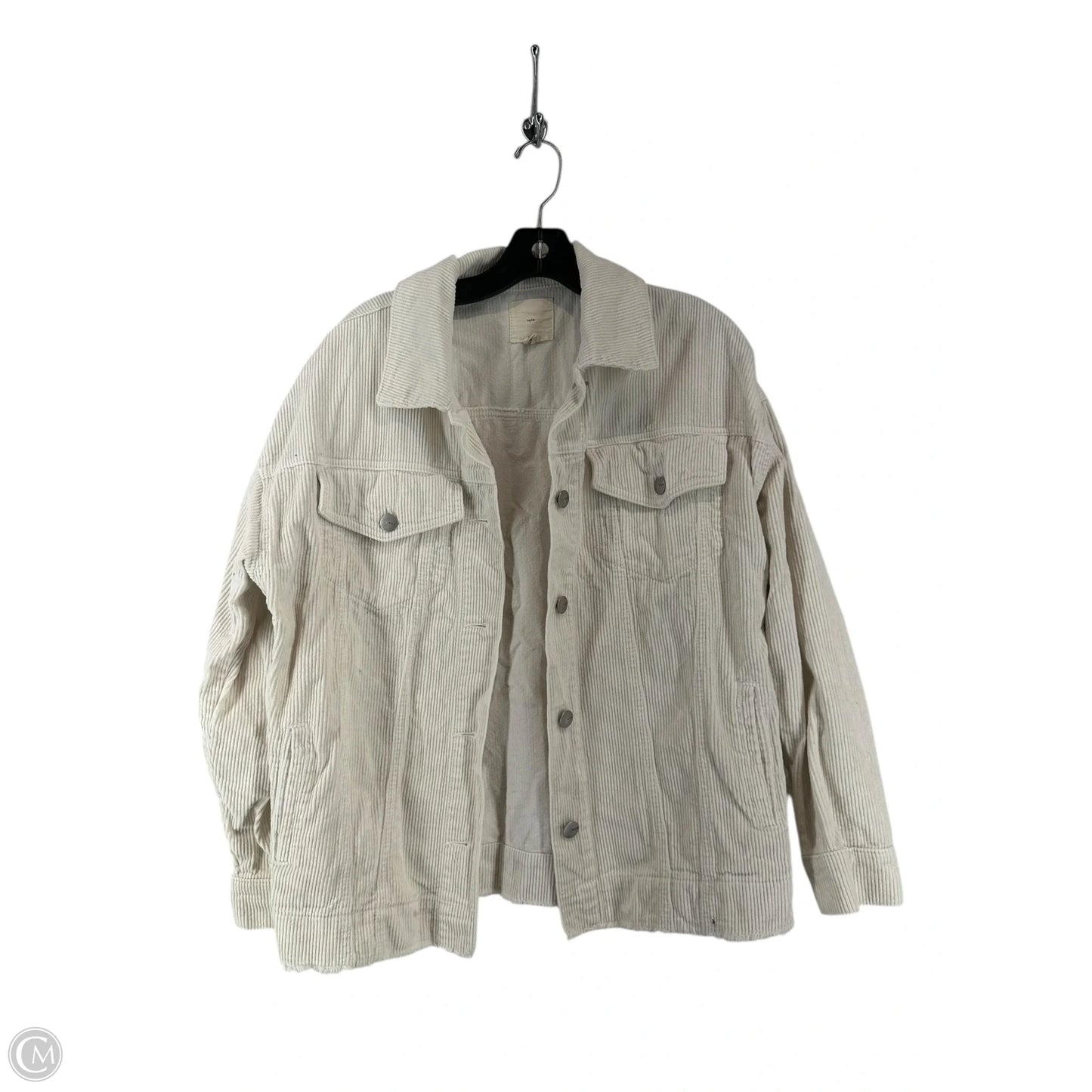 Jacket Shirt By Clothes Mentor In Cream, Size: S