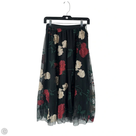 Skirt Midi By Clothes Mentor In Black & Gold, Size: M