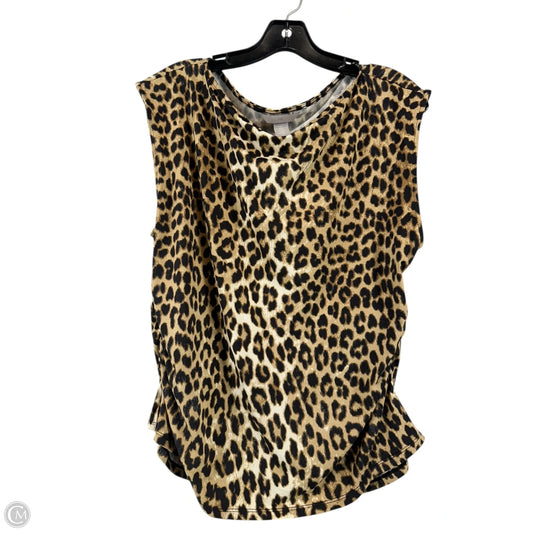 Top Sleeveless By H&m In Animal Print, Size: Xl