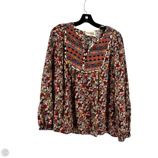 Top Long Sleeve By Savanna Jane In Floral Print, Size: M