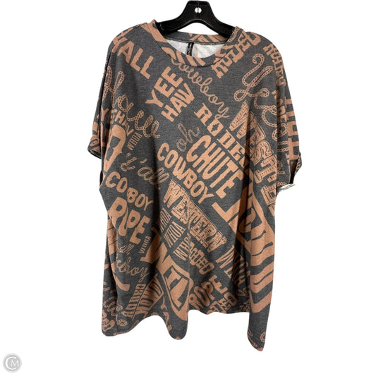 Top Short Sleeve By Clothes Mentor In Black & Brown, Size: 2x