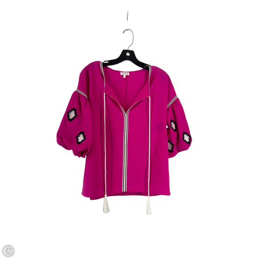 Top Short Sleeve By Tcec In Pink, Size: M