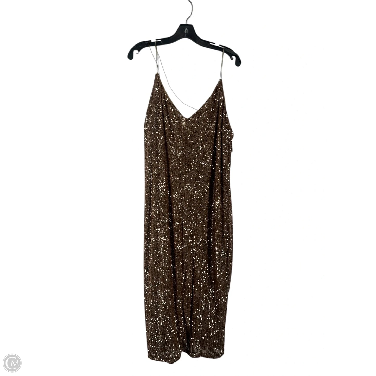 Dress Party Midi By Fashion Nova In Bronze, Size: 3x