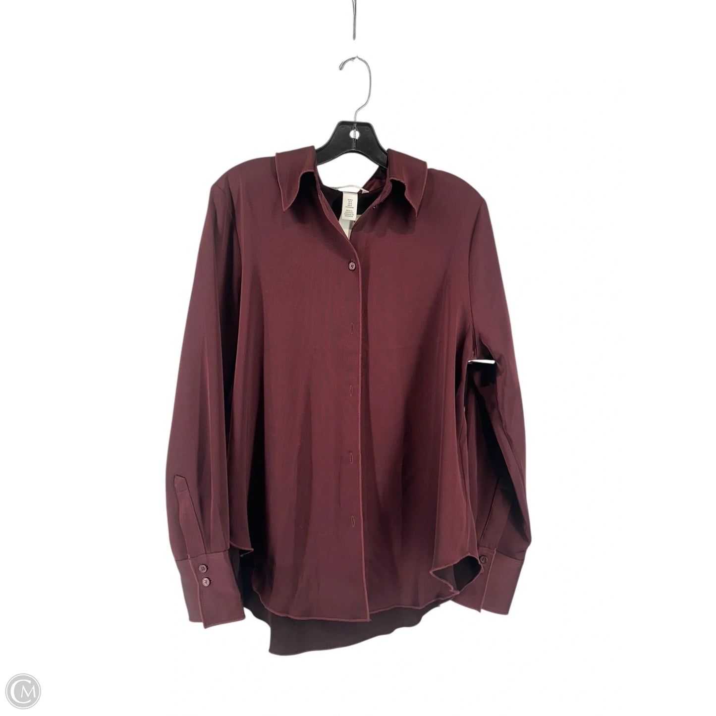 Top Long Sleeve By H&m In Maroon, Size: M