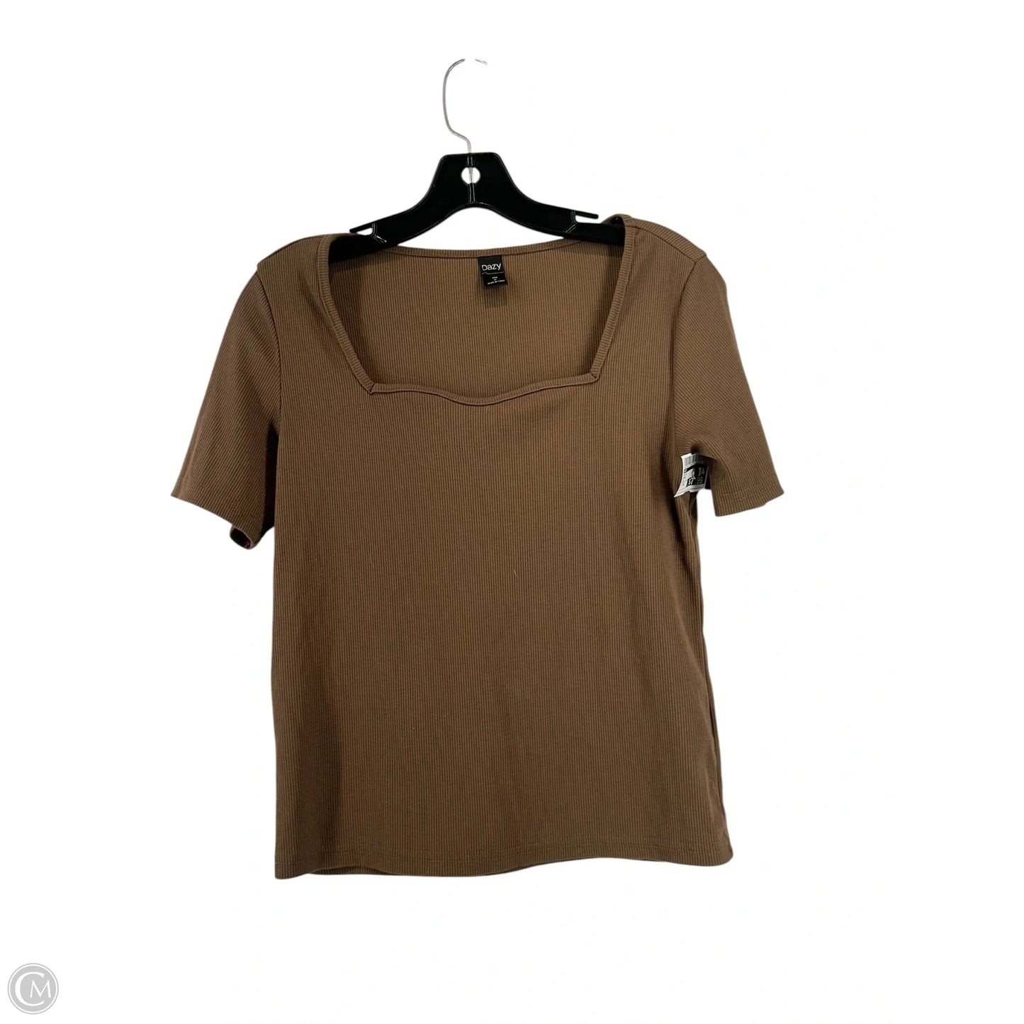 Top Short Sleeve By Dazy In Brown, Size: Xl