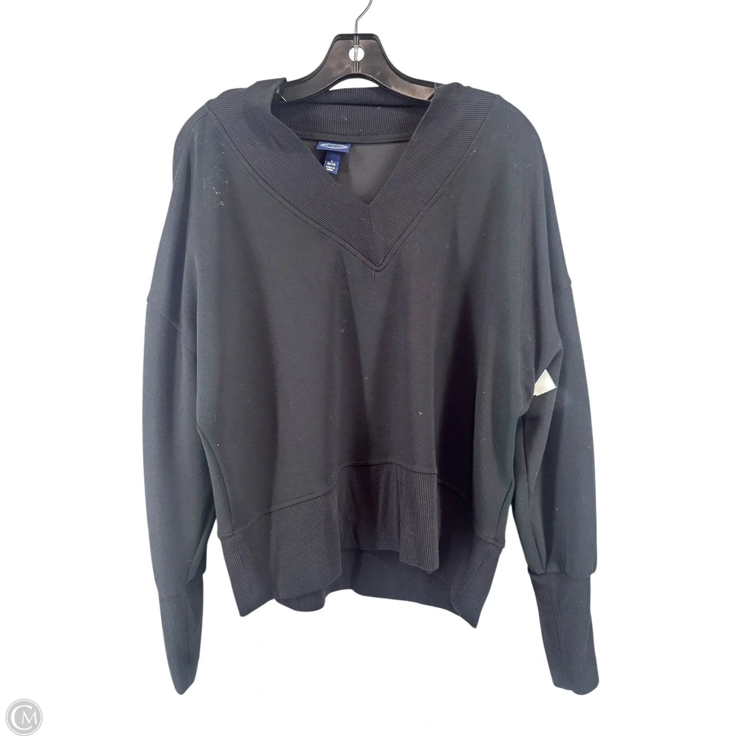 Top Long Sleeve By Scoop In Black, Size: L