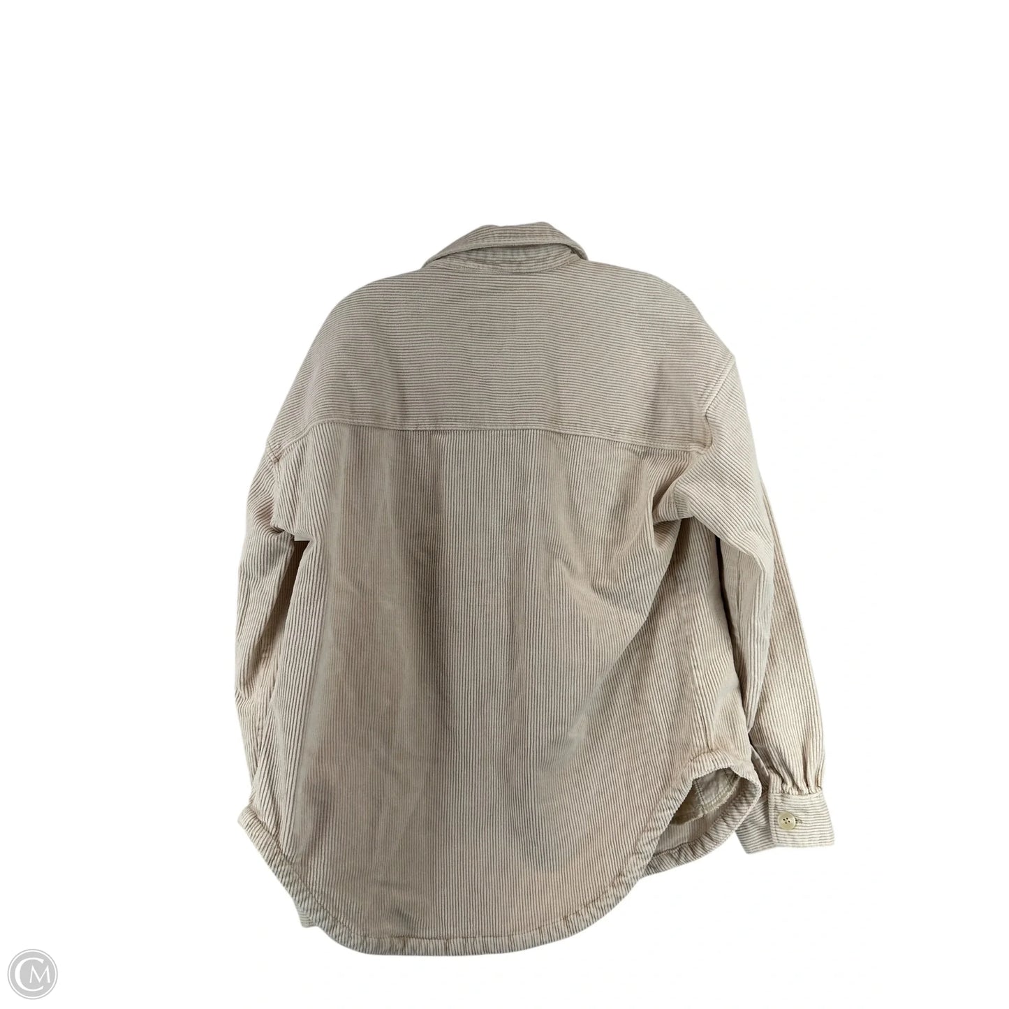 Jacket Shirt By Clothes Mentor In Tan, Size: M