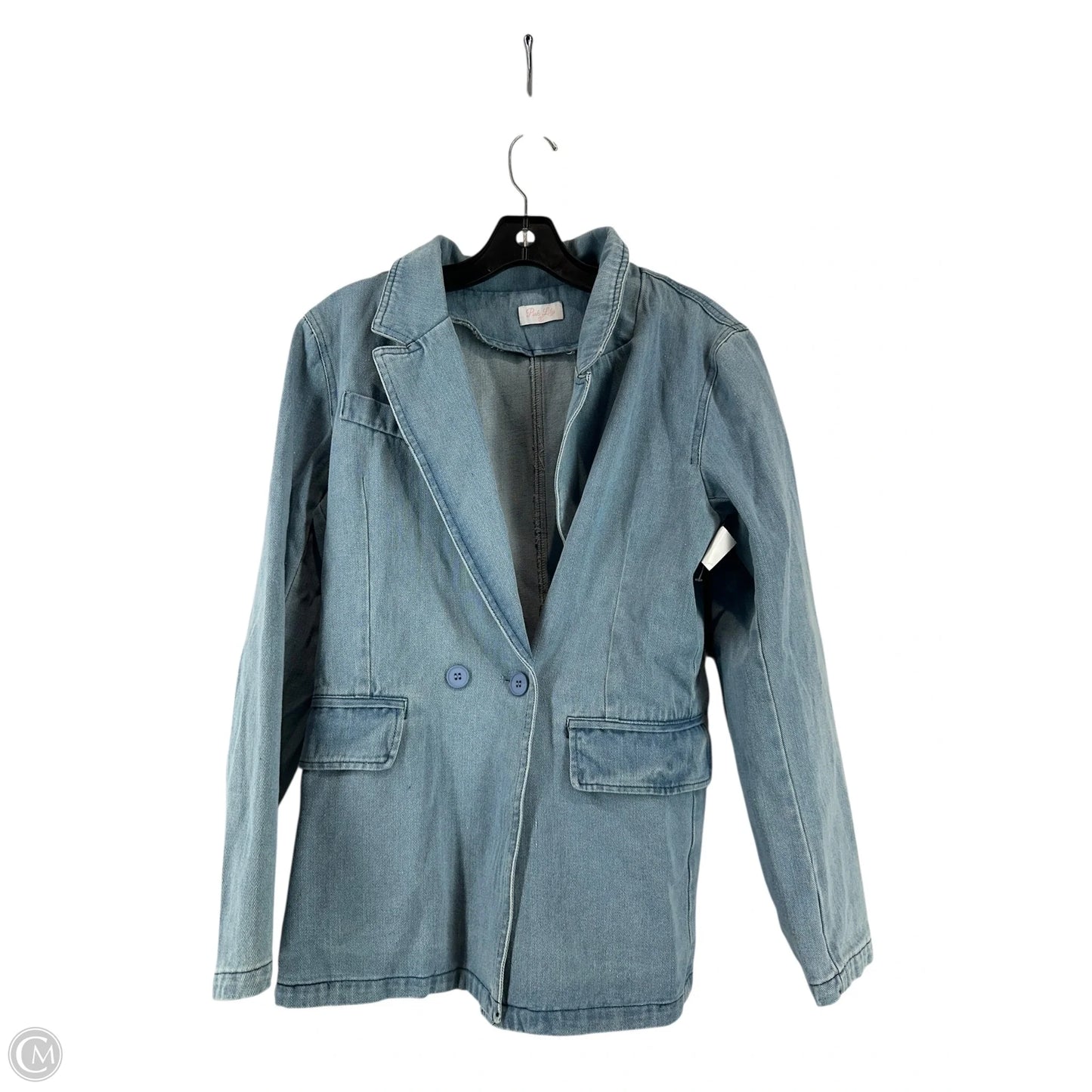 Romper By Pink Lily In Blue Denim, Size: S